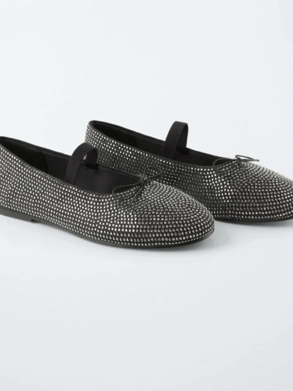 Zara | Black Rhinestone Ballet Flats | Size 29
